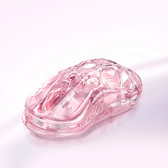 Mouse Gamer Inalámbrico GravaStar Mercury M2 Crystal Rose, 26,000 DPI, PAW3395, 1000 Hz, Bluetooth 5.1, 2.4 GHz, USB-C, RGB – GRAVASTAR M2_XTAL_PNK