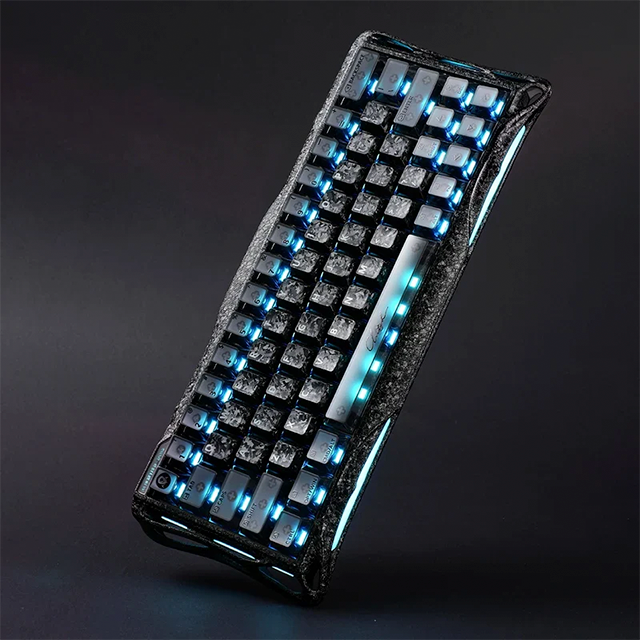 Teclado Mecanico GravaStar Mercury V60 Pro Cyber Frost Black, 60%, Switches Magnéticos Hall Effect, 8000 Hz, Rapid Trigger, RGB – GS V60 PRO_CF_BLK