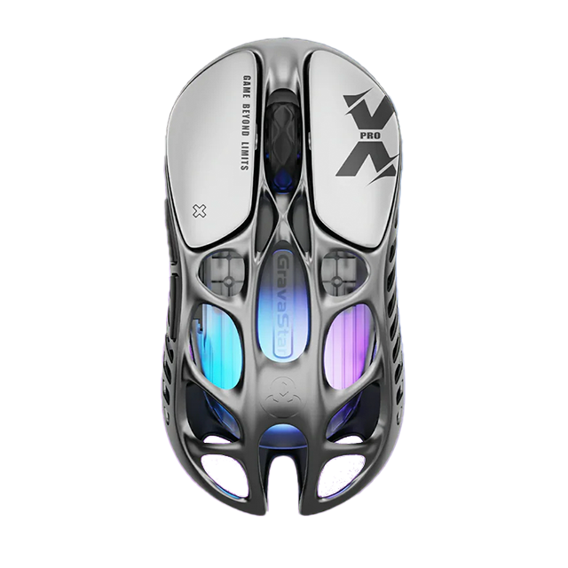 Mouse Gamer Inalámbrico GravaStar Mercury X Pro, 8K Dongle, Interstellar Silver – GS X PRO_GRY