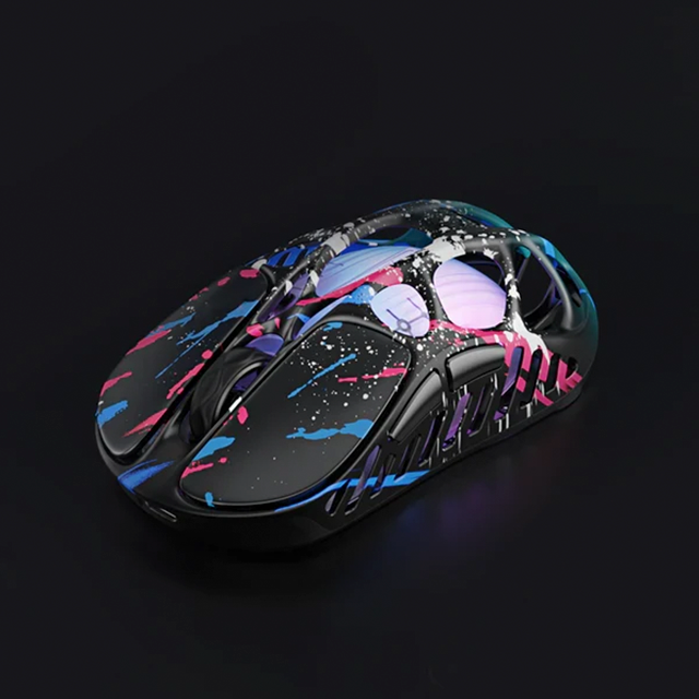 Mouse Gamer Inalámbrico GravaStar Mercury X Pro Neon Graffiti, 32,000 DPI, PAW3950, 8000 Hz, Bluetooth 5.1, 2.4 GHz, USB-C, 49 g – GS X PRO_CG_BLK