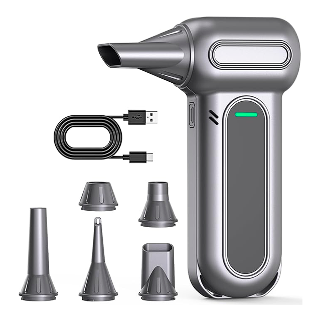 Sopladora de Aire Inalámbrica MESVIER, 131000 RPM, 4 Velocidades, Batería 8000 mAh, USB-C, 45 m/s