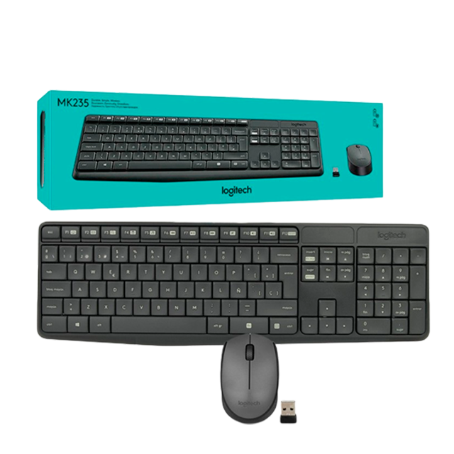 Combo de Teclado y Mouse Logitech MK235, Inalámbrico, Español, USB - 920-007901