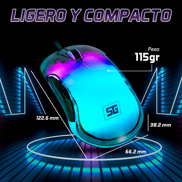 Mouse Gamer Vorago Start The Game MO-505, 7000 DPI, 7 Modos De Iluminacion RGB, USB, 7 Botones - MO-505