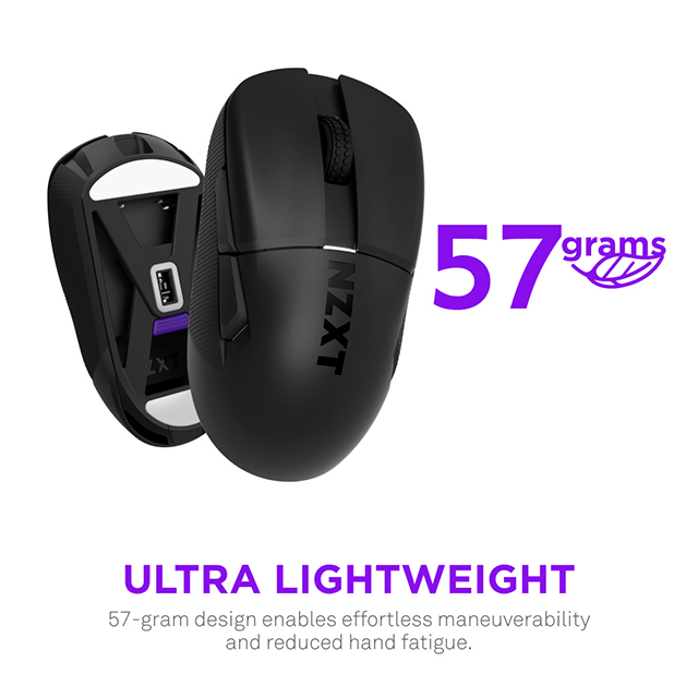 Mouse Gamer NZXT Lift Elite Wireless, Inalámbrico, Óptico, 26.000DPI, Negro - MS-101NB-01