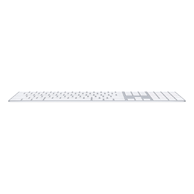 Teclado Apple Magic Keyboard con Teclado Numérico, Inalámbrico Bluetooth, Lightning, Distribución US English, Plata/Blanco – MXCJ3LL/A