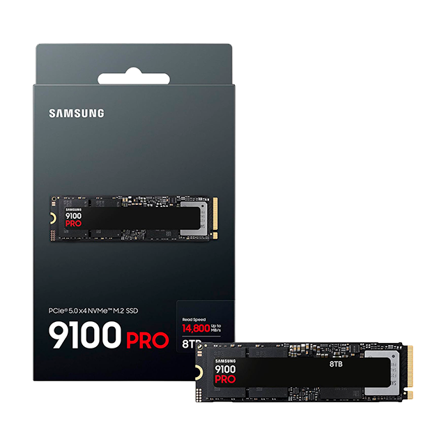 Unidad de Estado Sólido Samsung 9100 PRO 8TB, M.2 2280, PCIe 5.0 ×4, NVMe 2.0, 14,800/13,400 MB/s – MZ-VAP8T0B/AM