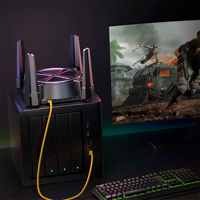 Router Gamer Netis NX62 AX6000, WiFi 6, Dual Band, Hasta 6000 Mbps, 2.5G WAN, USB 3.0, 8 Antenas - NX62