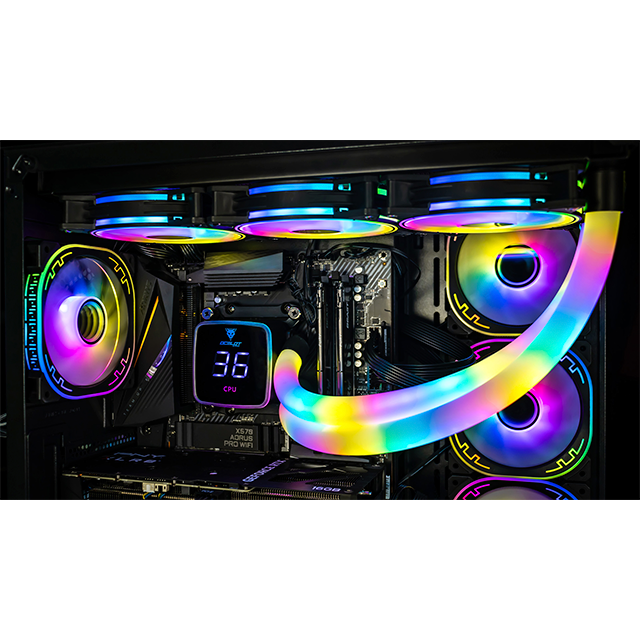 Enfriamiento Líquido Ocelot Gaming OEL360, 360 mm, ARGB, Negro