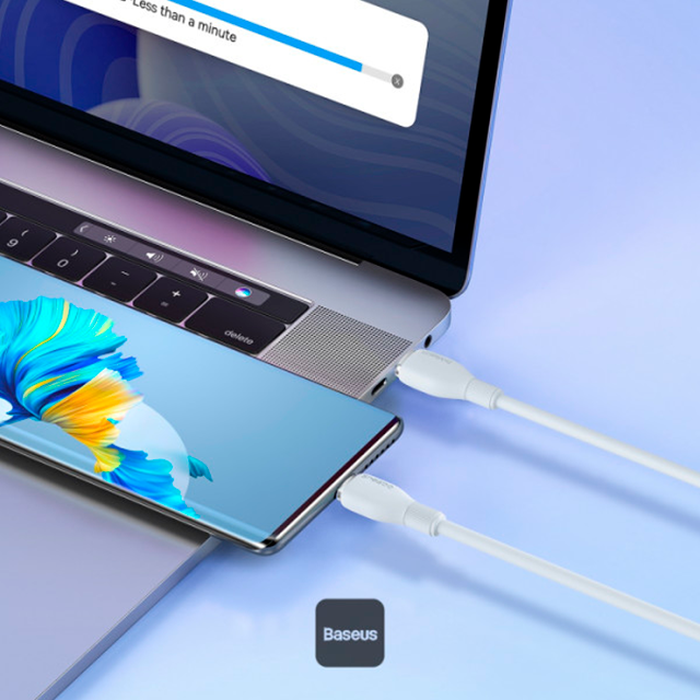 Cable de Carga Baseus USB-C a USB-C, 100W, 5A, 2 m, Blanco – P10355702221-B2