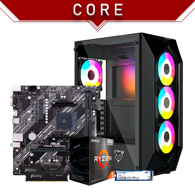 PC Gamer Core | Ryzen 5 5600G | 16 GB 3200 MHz | SSD M.2 500 GB | 4 Ventiladores | Gráficos integrados