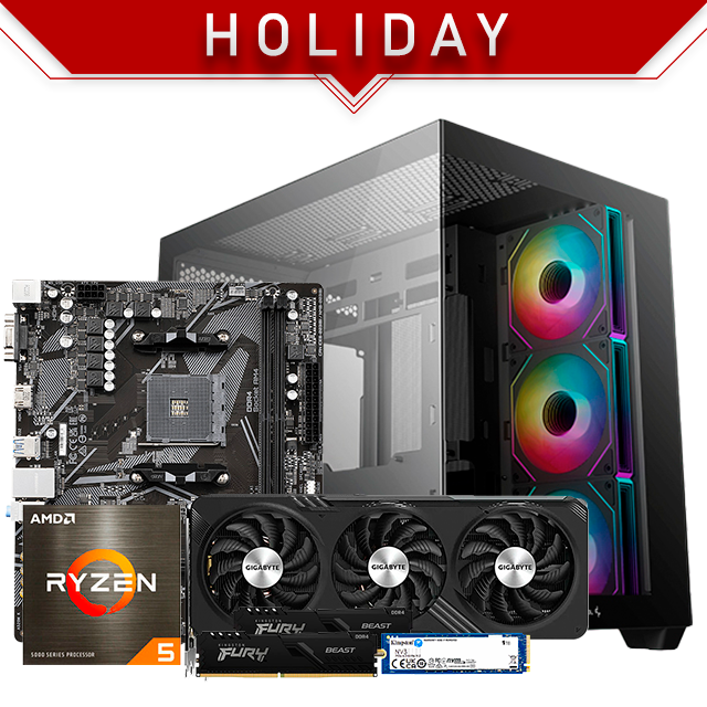 PC Gamer Holiday | Ryzen 5 5500 | 16 GB 3200 MHz | SSD M.2 1 TB | RTX 4060 8 GB