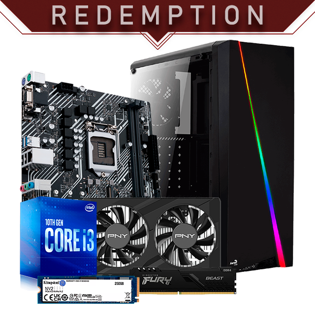 PC Gamer Redemption | Intel Core I3 10100F | 16GB 3200Mhz | GTX 1650 | SSD M.2 256GB