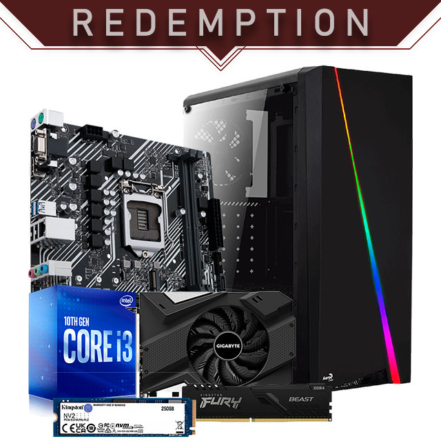 PC Gamer Redemption | Intel Core I3 10100F | 16GB 3200Mhz | GTX 1650 | NV2 250GB