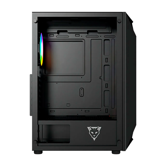 Gabinete Ocelot Gaming POLYGON-E5, ATX, Cristal Templado, Frontal Mesh, 4 Ventiladores, Color Negro - POLYGON-E5