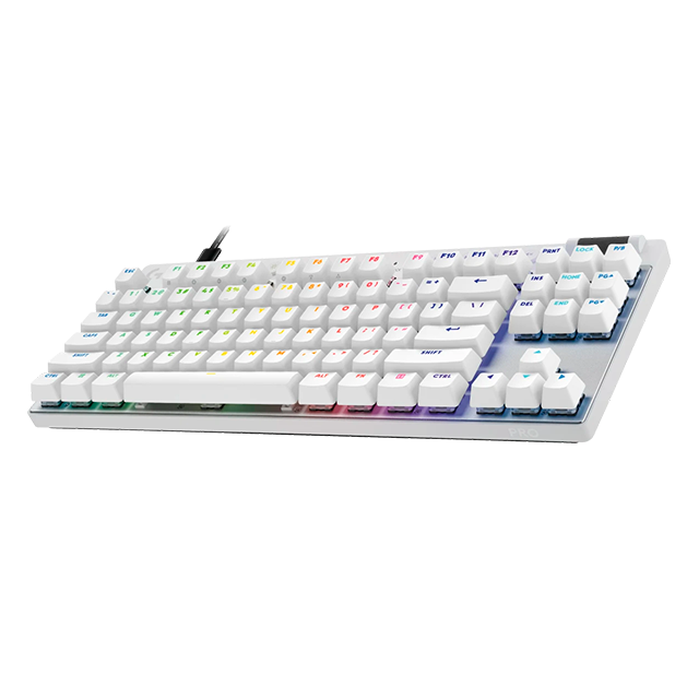 Teclado Mecánico Gamer Logitech PRO X TKL RAPID, Alámbrico, Inglés, Blanco - 920-013132     