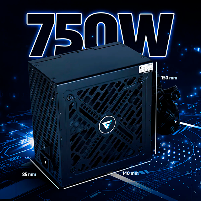 Fuente de Poder Game Factor PSG750, 750W, 80 Plus Bronze, ATX, No Modular, Color Negro - PSG750