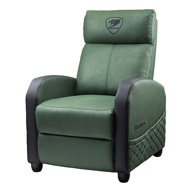 Sofá Gamer COUGAR Ranger Elite Army Green, reclinable, reposapiés plegable, bolsillo lateral, soporta 135 kg – CGR-RAE-GEB