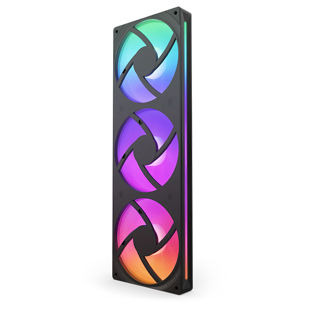 Ventilador NZXT F360 RGB Core, 3x 120mm, 2400RPM, Iluminación RGB, Negro - RF-U36HF-B1
