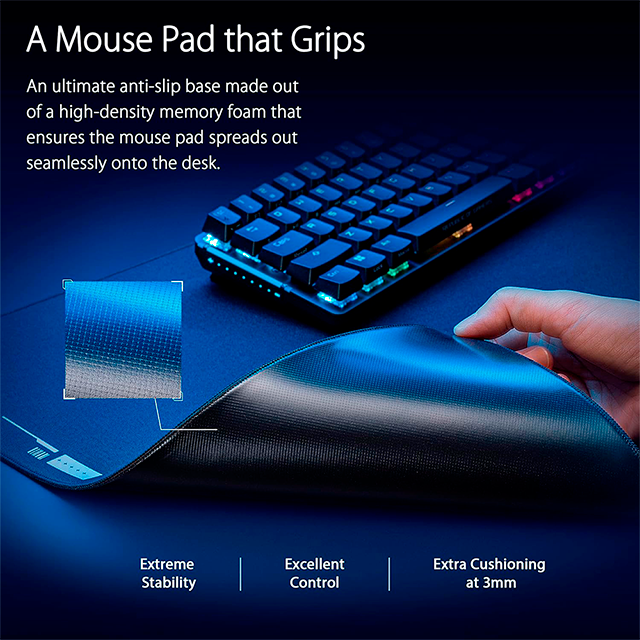 Mousepad ASUS ROG Hone Ace XXL, 900 × 400 × 3 mm, superficie de tela, base antiderrapante – ROG HONE ACE XXL