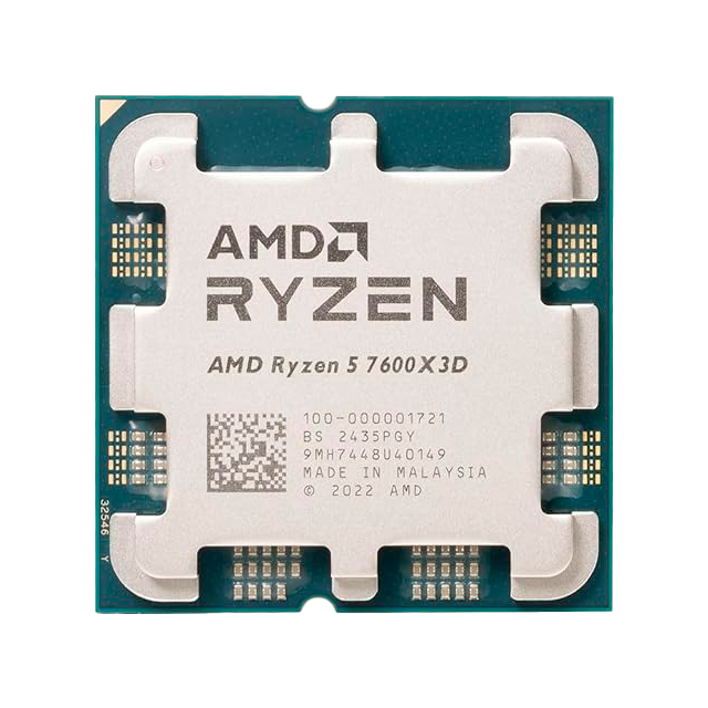 Procesador AMD Ryzen 5 7600X3D, 6 núcleos, 12 hilos, 4.1 GHz base, 4.7 GHz turbo, AM5, 3D V-Cache – 100-100001721WOF