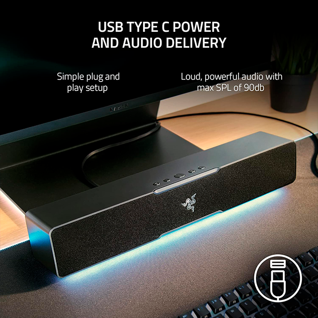 Barra de Sonido Razer Leviathan V2 X, USB-C, Bluetooth, RGB, compacta, PC – RZ05-04280100-R3U1