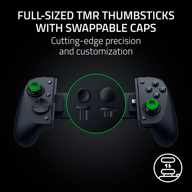Control Gamer Móvil Razer Kishi V3 Pro, para iPhone/Android/iPad Mini/PC, USB-C, joysticks TMR, Sensa HD Haptics, negro – RZ06-05460100-R3U1