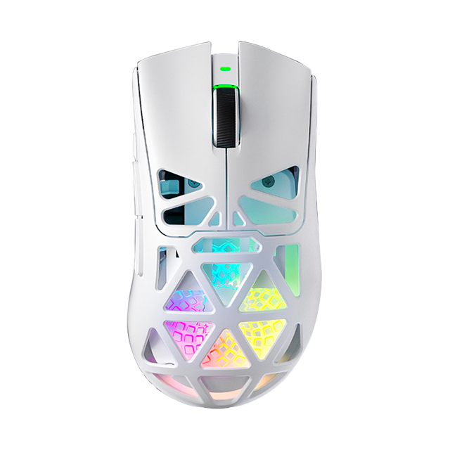 Mouse Gamer AULA SC620 White, inalámbrico tri-mode, Bluetooth/2.4 GHz/USB-C, 12,000 DPI, 1000Hz, RGB – SC620 WHITE