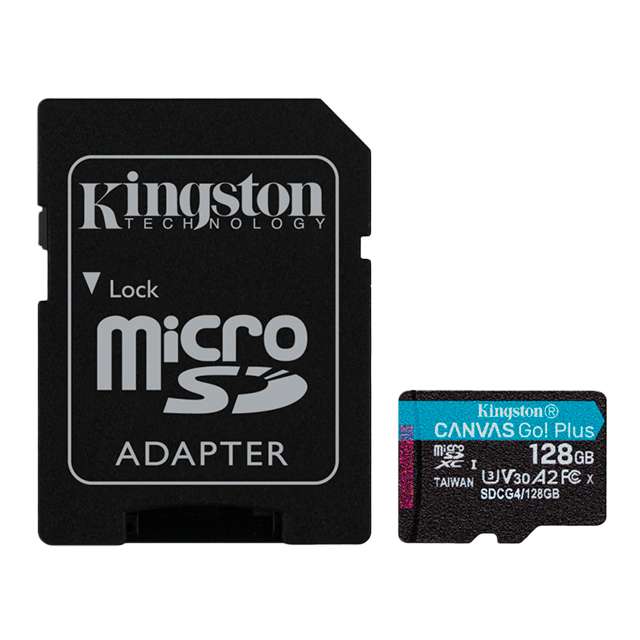 Memoria SD Kingston Canvas Go! Plus 128GB, 170/90 MB/s, UHS-I U3 V30, Clase 10 – SDCG4/128GB