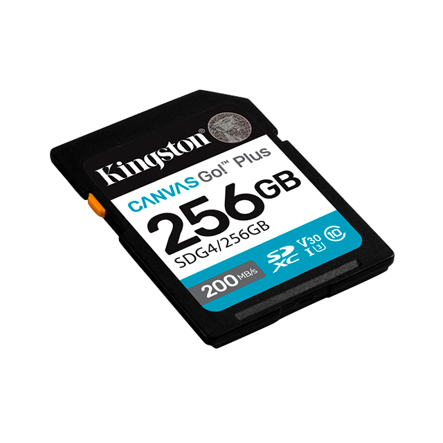 Memoria SDXC Kingston Canvas Go! Plus, 256GB, SDXC, UHS-I, Clase 10, 200 MB/s – SDG4/256GB