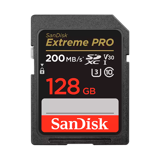 Tarjeta de Memoria SanDisk Extreme PRO SDXC, 128GB, UHS-I U3, V30, hasta 200 MB/s – SDSDXXD-128G-GN4IN