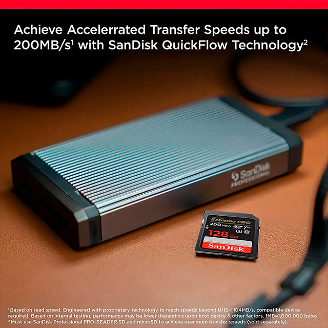 Tarjeta de Memoria SanDisk Extreme PRO SDXC, 128GB, UHS-I U3, V30, hasta 200 MB/s – SDSDXXD-128G-GN4IN