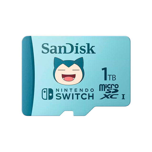 Memoria MicroSDXC SanDisk 1TB Para Nintendo Switch Edición Pokémon Snorlax, hasta 100 MB/s, Clase 10, U3, V30, 4K UHD - SDSQXAO-1T00-GN6ZK