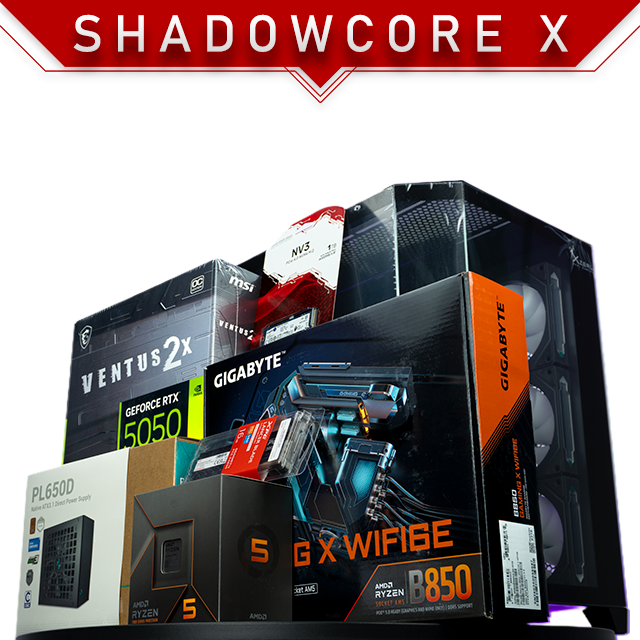 PC Gamer ShadowCore X | AMD Ryzen 5 7600 | Nvidia RTX 5050 8GB | RAM 16GB DDR5 | 1TB M.2 | 4 Ventiladores RGB