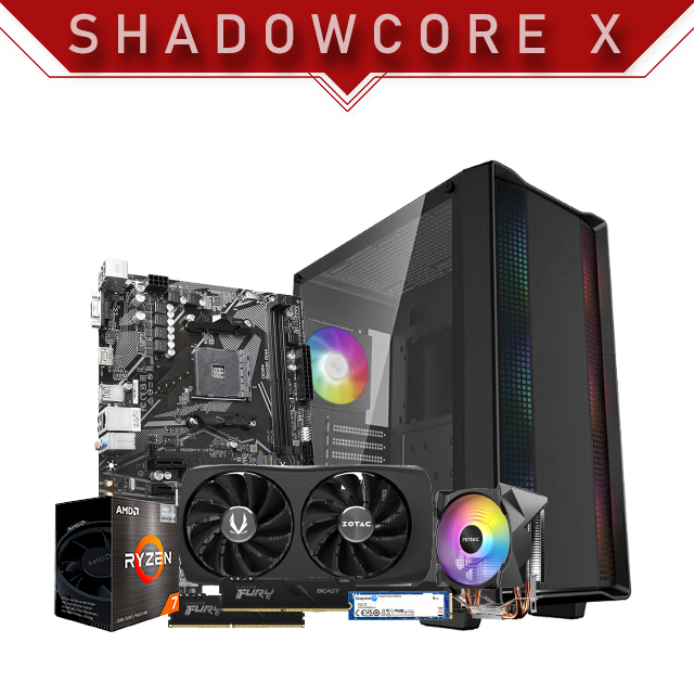PC Gamer ShadowCore X | AMD Ryzen 7 5700G | Nvidia RTX 4060 8GB | RAM 16GB DDR4 3200Mhz | 1TB M.2 | 4 Ventiladores RGB