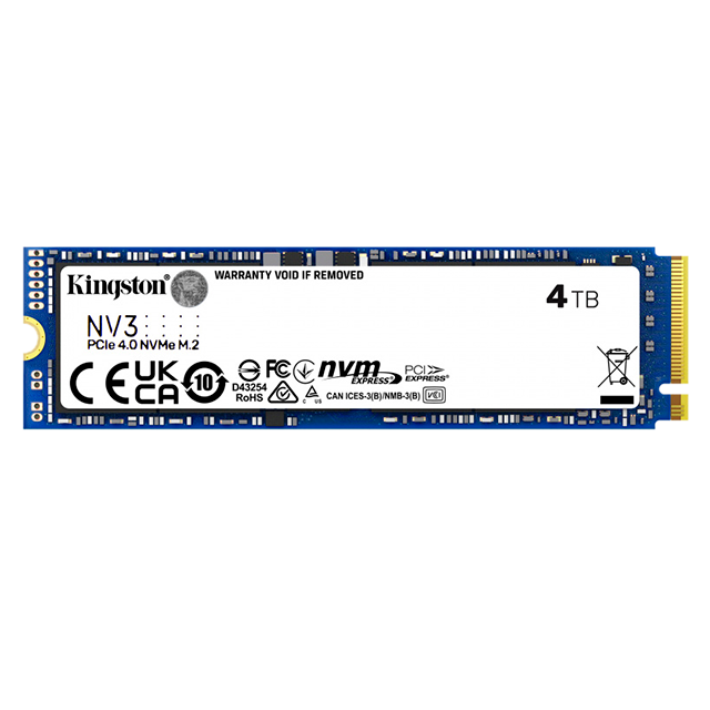 Unidad de Estado Solido SSD NVMe M.2 Kingston NV3 4 TB, 6000/5000 MB/s, PCIe 4.0 – SNV3S/4000G