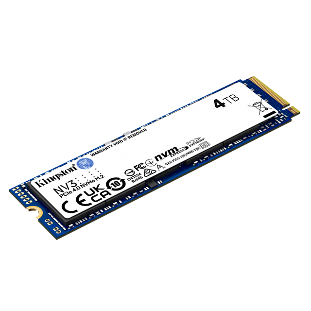 Unidad de Estado Solido SSD NVMe M.2 Kingston NV3 4 TB, 6000/5000 MB/s, PCIe 4.0 – SNV3S/4000G