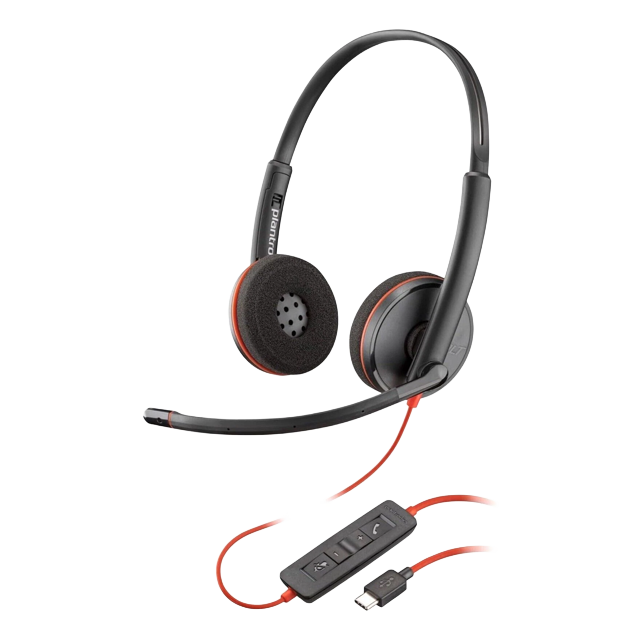 Audífonos HP Poly Blackwire 3220, Alámbricos, Binaural, USB-C con Adaptador USB-C/A, Negro – 8X228A6
