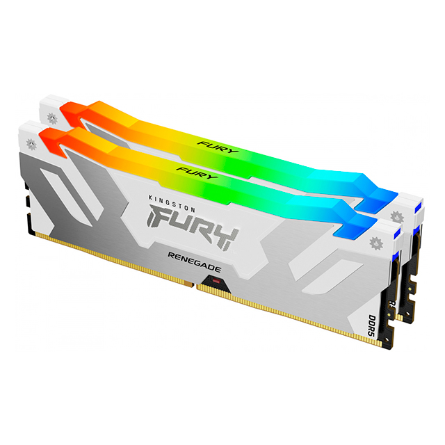 Memoria RAM Kingston Fury Renegade RGB White 32GB DDR5 2x16GB 7600Mhz - KF576C38RWAK2-32