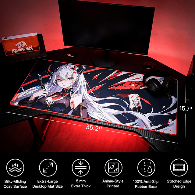 Mousepad AK Anime L, 900 × 400 × 5 mm, superficie extendida, diseño anime – P047-L