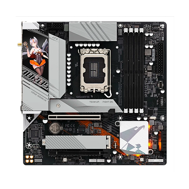 Tarjeta Madre Gigabyte B760M AORUS ELITE AX-P, Micro-ATX, LGA1700, DDR5, 2x M.2 PCIe 4.0, Wi-Fi 6E, 2.5GbE – B760M A ELITE AX-P