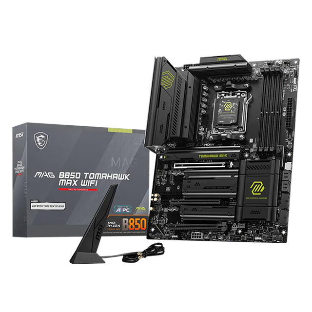Tarjeta Madre MSI MAG B850 TOMAHAWK MAX WIFI, ATX, AM5, DDR5 hasta 8400+ OC, Wi-Fi 7, 4× M.2, 5G LAN – MAG B850 TOMAHAWK MAX WIFI