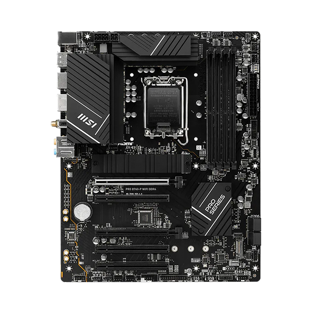 Tarjeta Madre MSI PRO B760-P WIFI DDR4, ATX, LGA 1700, Intel B760, DDR4 hasta 5333+ OC, 2× M.2, Wi-Fi 6E, Bluetooth 5.3 – PRO B760-P WIFI DDR4