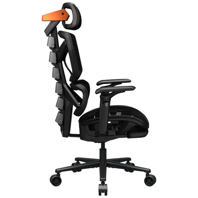 Silla Gamer Ergonómica COUGAR Terminator Air, Mesh, reposapiés retráctil, negro/naranja – CGR-TAR-ORB
