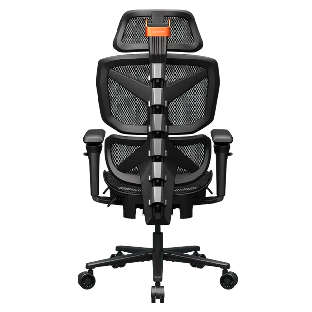 Silla Gamer Ergonómica COUGAR Terminator Air, Mesh, reposapiés retráctil, negro/naranja – CGR-TAR-ORB