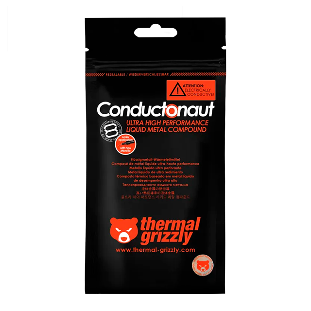 Compuesto Térmico de Metal Líquido Thermal Grizzly Conductonaut, 1 g, para CPU y GPU – TG-C-001-R