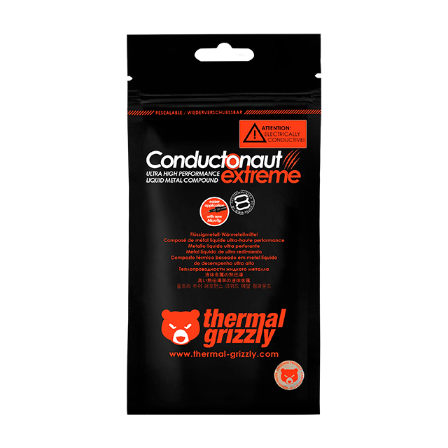Metal Líquido Thermal Grizzly Conductonaut Extreme, 5 g, alta conductividad térmica, base galio, aplicación avanzada – TG-CE-005-R
