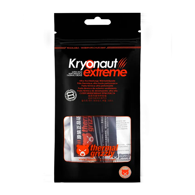 Pasta Térmica Thermal Grizzly Kryonaut Extreme, 2 g, alto rendimiento, no conductiva eléctricamente – TG-KE-002-R