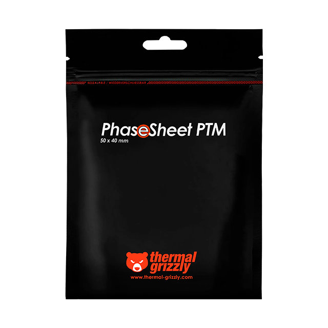 Thermal Pad Thermal Grizzly PhaseSheet PTM, 50 × 40 mm, material de cambio de fase, 0.2 mm, no conductivo – TG-PS-50-40
