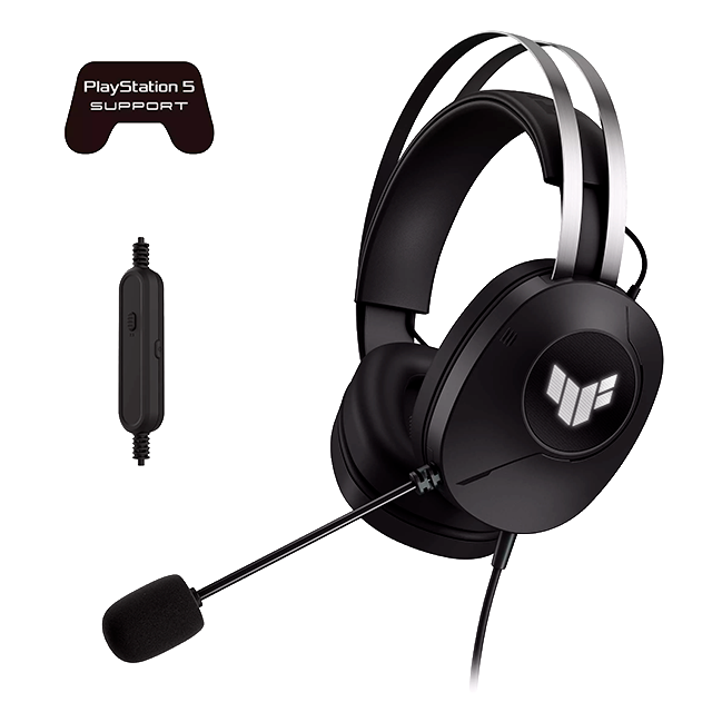 Diadema Gamer ASUS TUF Gaming H1 Gen II, USB Tipo-A, sonido envolvente 7.1, micrófono, negro – TUF H1 Gen II