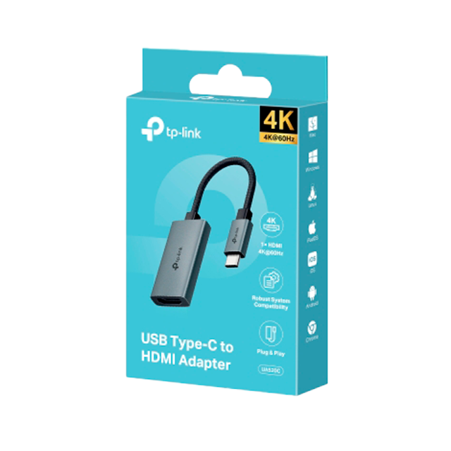 Adaptador TP-Link USB Tipo C a HDMI, 4K 60 Hz, DisplayPort Alt Mode, Plug and Play, Cable Trenzado – UA520C